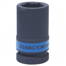 Головка глубокая ударная 1"DR. 33мм 6-гранная. L-90мм KINGTONY Головка глубокая ударная 1"DR. 33мм 6-гранная. L-90мм KINGTONY