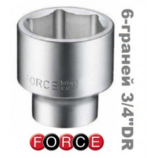 Головка короткая 65мм 6-гранная 3/4"DR L-82мм FORCE